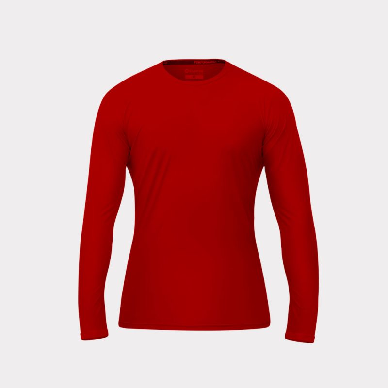 dry tech manga longa masculino vermelho